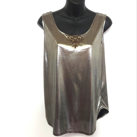 3 for $25- Gold Camisole Top, Size Large - Picture 3 of 13